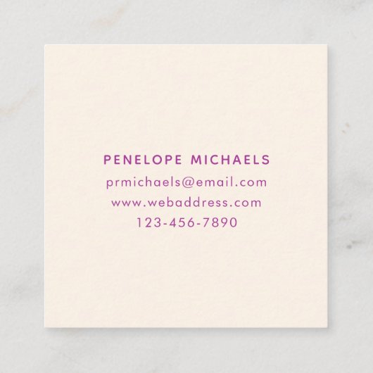 Moderne Manuscript Kleurrijke Waterverf Vierkante Visitekaartje (Achterkant)