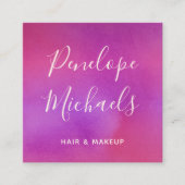 Moderne Manuscript Kleurrijke Waterverf Vierkante Visitekaartje (Voorkant)