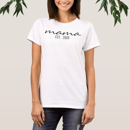 Moderne Manuscript mama Vestigde Datum Nieuwe Mam T-shirt