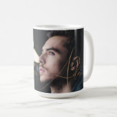 Moderne Manuscript Monogramed Volledige Foto Koffiemok (Voorkant rechts)