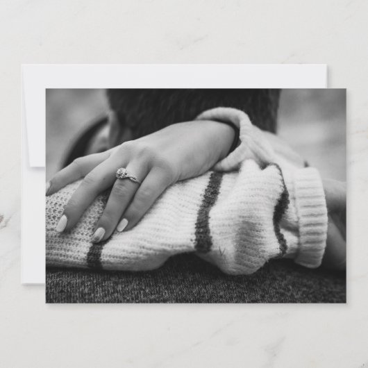 Moderne Manuscript Navy Blue 4 Foto slaat de datum Save The Date (Achterkant)