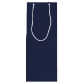 Moderne Manuscript Navy Blue Personalized Bridesma Wijn Cadeautas (Achterkant)