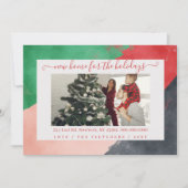 Moderne Manuscript Nieuw Huis voor de Foto van Fee Feestdagenkaart (Voorkant)