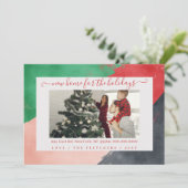 Moderne Manuscript Nieuw Huis voor de Foto van Fee Feestdagenkaart (Staand voorkant)