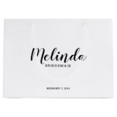 Moderne Manuscript Persoonlijke Bridesmaids Groot Cadeauzakje (Voorkant)