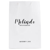 Moderne Manuscript Persoonlijke Bridesmaids Medium Cadeauzakje (Voorkant)
