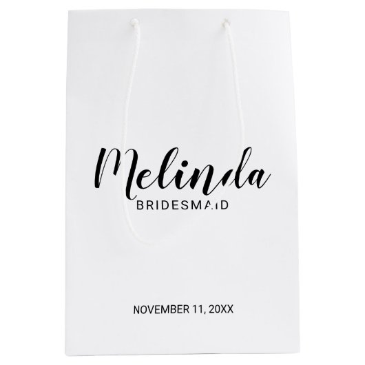 Moderne Manuscript Persoonlijke Bridesmaids Medium Cadeauzakje (Voorkant)