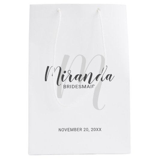 Moderne Manuscript Persoonlijke Bridesmaids Medium Cadeauzakje (Voorkant)