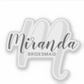 Moderne Manuscript Persoonlijke Bridesmaids Sticker (Voorkant)