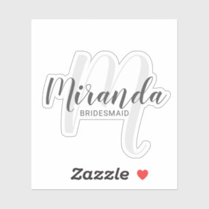 Moderne Manuscript Persoonlijke Bridesmaids Sticker