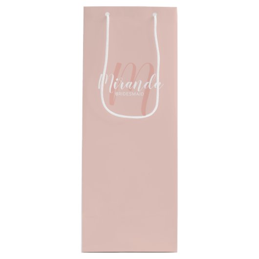 Moderne Manuscript Persoonlijke Bridesmaids Wijn Cadeautas (Voorkant)