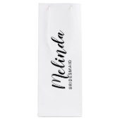 Moderne Manuscript Persoonlijke Bridesmaids Wijn Cadeautas (Voorkant)