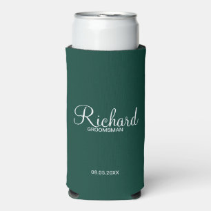 Moderne Manuscript Persoonlijke Groomsman Koelbox Seltzer Blikjeskoeler