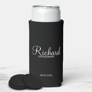 Moderne Manuscript Persoonlijke Groomsman Koelbox Seltzer Blikjeskoeler