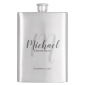 Moderne Manuscript Persoonlijke Groomsmen Flacon (Voorkant)