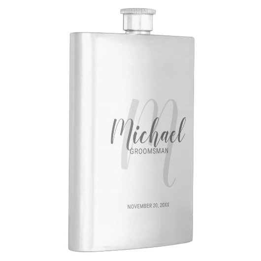 Moderne Manuscript Persoonlijke Groomsmen Flacon (Rechts)