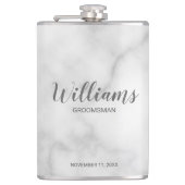 Moderne Manuscript Persoonlijke Groomsmen Heupfles (Voorkant)