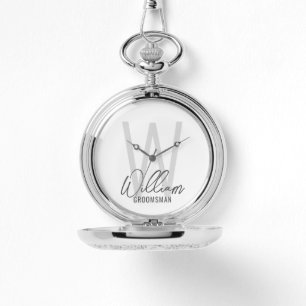 Moderne Manuscript Persoonlijke Groomsmen Horloge