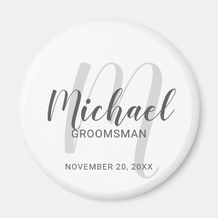 Moderne Manuscript Persoonlijke Groomsmen Magneet