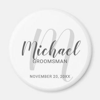 Moderne Manuscript Persoonlijke Groomsmen Magneet