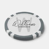 Moderne Manuscript Persoonlijke Groomsmen Poker Chips (Enkel)