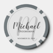 Moderne Manuscript Persoonlijke Groomsmen Poker Chips (Achterkant)