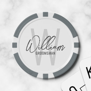 Moderne Manuscript Persoonlijke Groomsmen Poker Chips