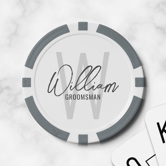 Moderne Manuscript Persoonlijke Groomsmen Poker Chips