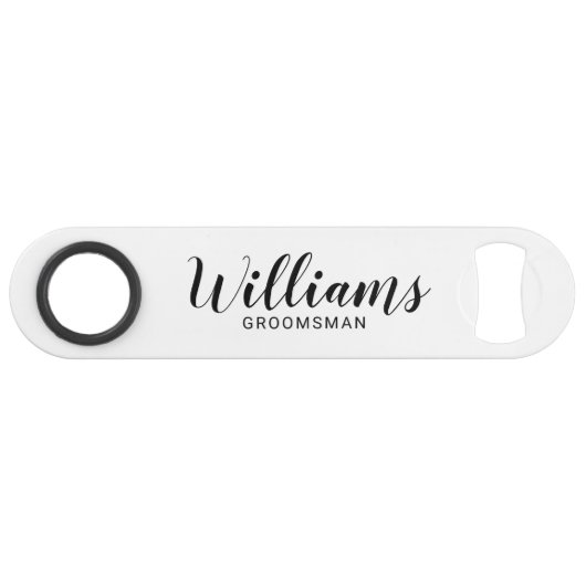 Moderne Manuscript Persoonlijke Groomsmen Speed Flessenopener (Voorkant (Horizontaal))