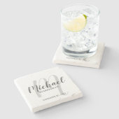 Moderne Manuscript Persoonlijke Groomsmen Stenen Onderzetter (Zijkant)