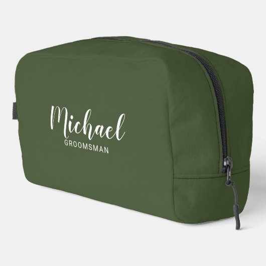 Moderne Manuscript Persoonlijke Groomsmen Toilettasje (Rechterhoek)