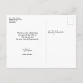 Moderne Manuscript Persoonlijke Thankful Weddenfot Aankondigingskaart (Achterkant)