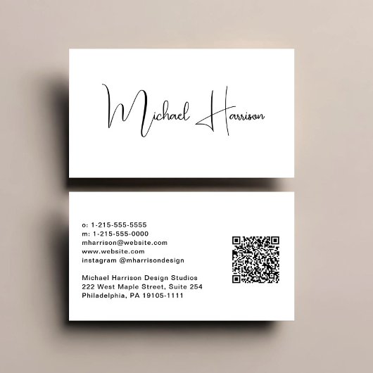 Moderne Manuscript QR Code Professional van de Han Visitekaartje