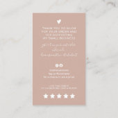 Moderne manuscript QR code tan perzikorde dank u Visitekaartje (Achterkant)