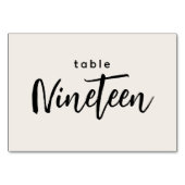 Moderne Manuscript Tabel 19 Negentien Off-White We Kaart (Voorkant)