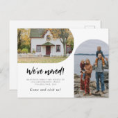 Moderne Manuscript Twee Kunstfoto hebben wij bewog Aankondigingskaart (Voorkant / Achterkant)