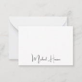Moderne Manuscript van de Handtekening Monogramed Notitiekaartje (Voorkant)