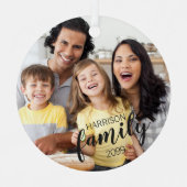 Moderne manuscriptfamilie 2 Foto's Aangepaste kleu Metalen Ornament (Voorkant)