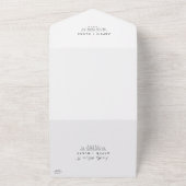 Moderne manuscriptweddenschap allen in één uitnodi all in one uitnodiging (Buitenkant)