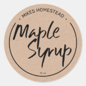 Moderne maple Syrup Label Country Kraft (Voorkant)