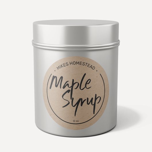 Moderne maple Syrup Label Country Kraft