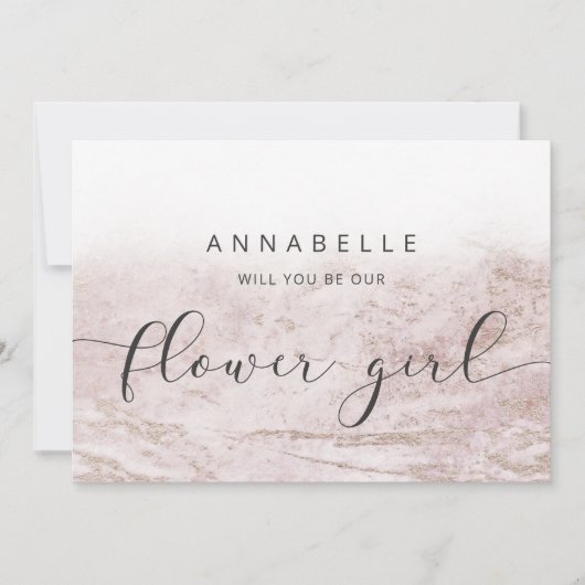 Moderne marbles in Mauve Bloemenmeisje Voorstel Ka (Voorkant)