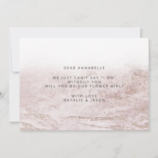 Moderne marbles in Mauve Bloemenmeisje Voorstel Ka (Achterkant)