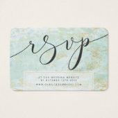 Moderne marbles in Ocean & Gold RSVP Kaarten invoe Visitekaartje (Voorkant)