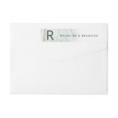 Moderne marbles Mint Green Monogram Return-adres (Achterkant)