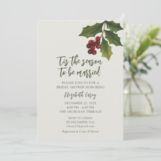 Moderne maretak bruiloftsdans | Kersthollen Kaart (Staand voorkant)