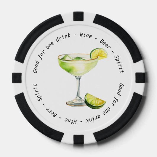 Moderne Margarita Business Event Drink Voucher Poker Chips (Voorkant)