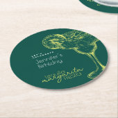 Moderne Margarita Groene Cocktail Verjaardagsfeest Ronde Kartonnen Onderzetter (Gebogen)