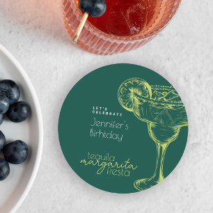 Moderne Margarita Groene Cocktails Verjaardagsfees Ronde Kartonnen Onderzetter