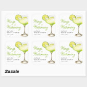 Moderne Margs & Bruiloft Cocktail Bruidsfeestje Vierkante Sticker (Vel)